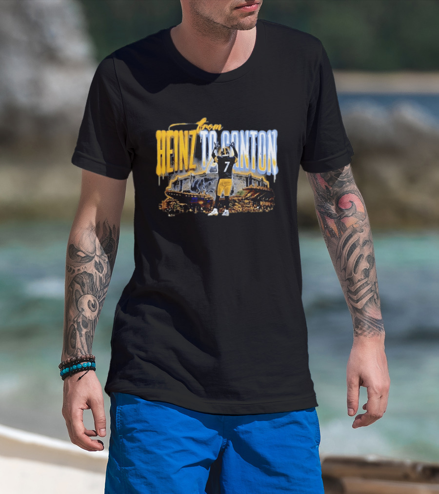 Ben Roethlisberger From Heinz To Canton Pittsburgh Steelers Journey #7 T-Shirt
