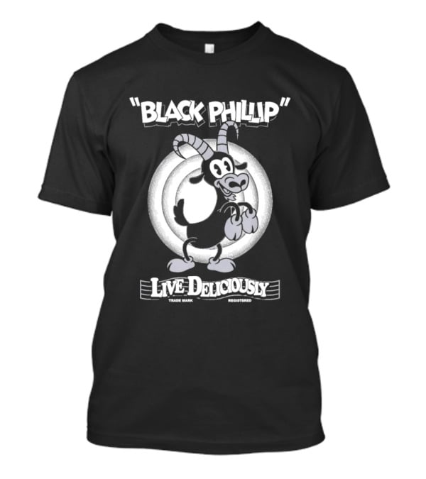 Black Phillip Live Deliciously Retro Cartoon Goat T-Shirt