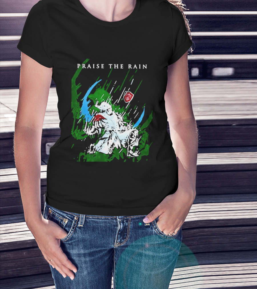 Praise The Rain Warrior Energetic Green And Blue Splash T-Shirt