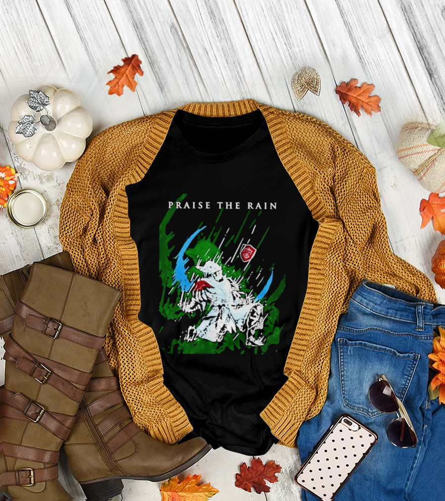 Praise The Rain Warrior Energetic Green and Blue Splash T-Shirt