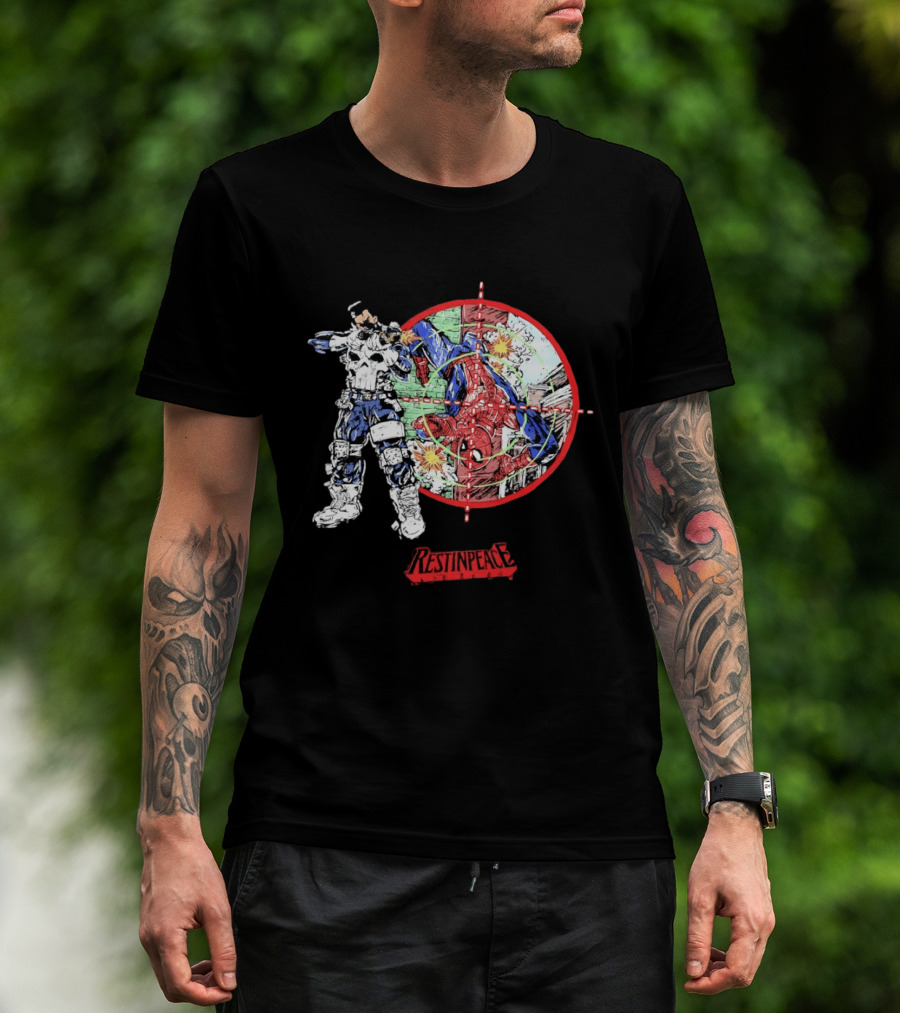 Punisher Crosshairs Spider Man RESTINPEACE T-Shirt