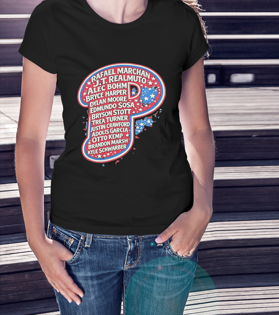 Rafael Marchan JT Realmuto Alec Bohm Bryce Harper Philadelphia Phillies T-Shirt