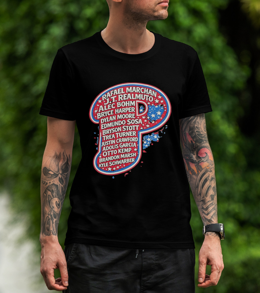 Rafael Marchan JT Realmuto Alec Bohm Bryce Harper Philadelphia Phillies T-Shirt