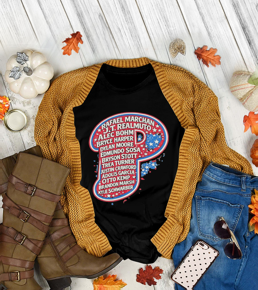 Rafael Marchan JT Realmuto Alec Bohm Bryce Harper Philadelphia Phillies T-Shirt