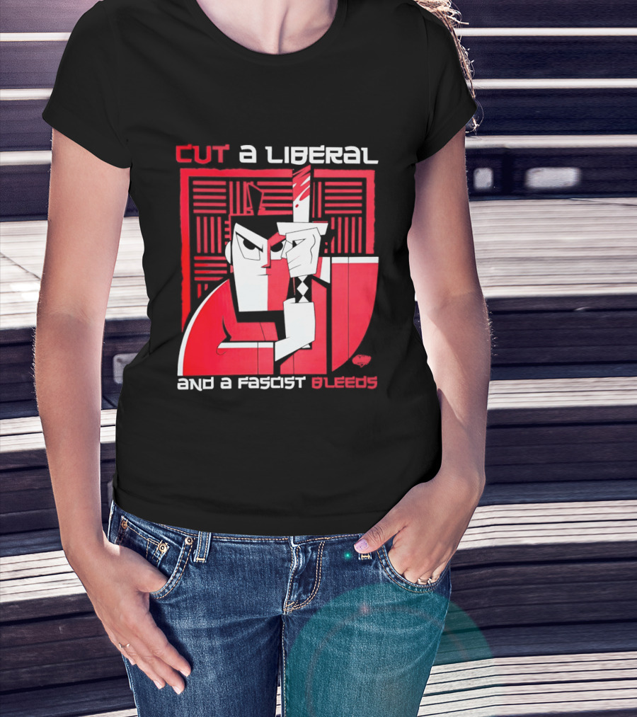Samurai Jack Cut A Liberal And A Fascist Bleeds Political Art Image T-Shirt