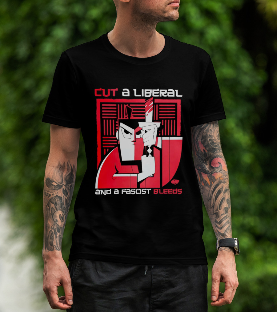 Samurai Jack Cut A Liberal And A Fascist Bleeds Political Art Image T-Shirt