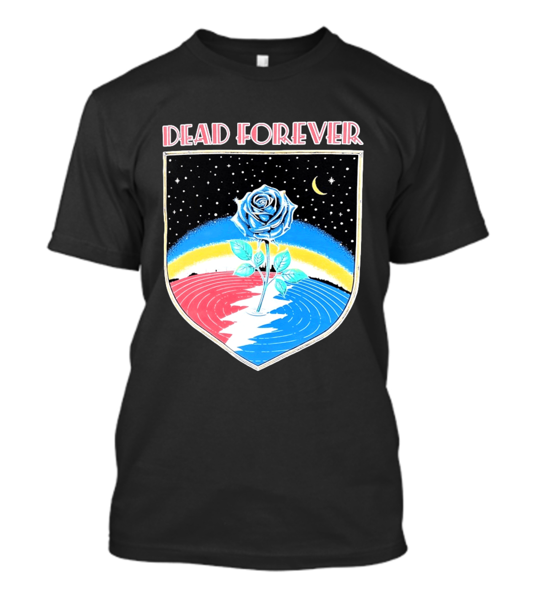 Grateful Dead Forever Rose Skull Rainbow Night Sky Moon Dead60 T-Shirt