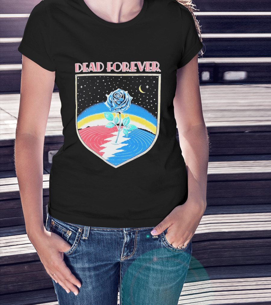 Grateful Dead Forever Rose Skull Rainbow Night Sky Moon Dead60 T-Shirt