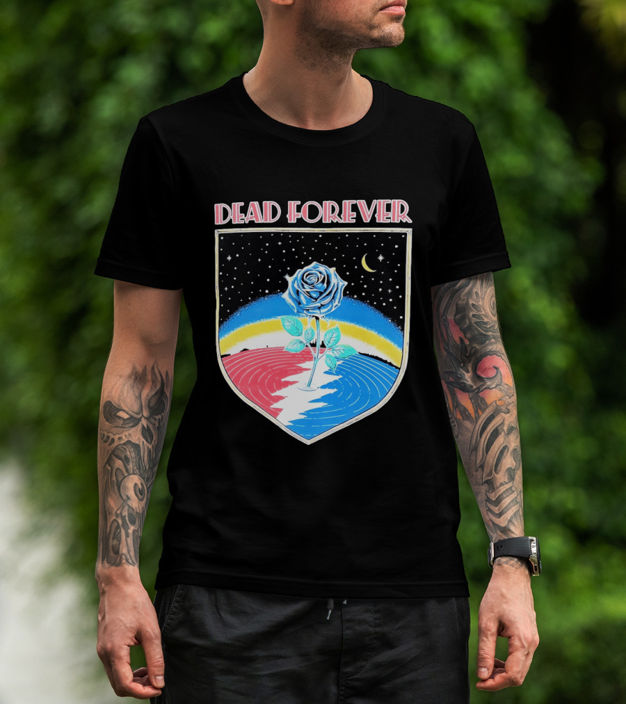 Grateful Dead Forever Rose Skull Rainbow Night Sky Moon Dead60 T-Shirt