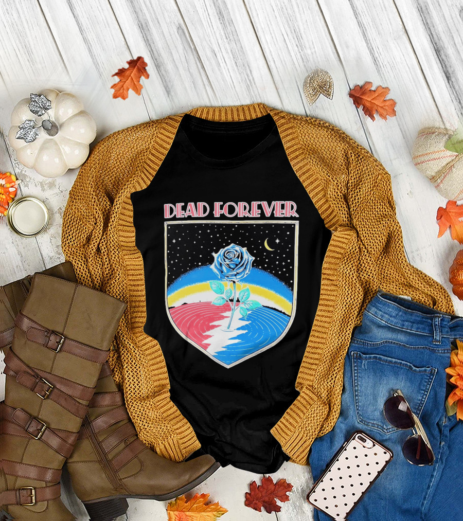 Grateful Dead Forever Rose Skull Rainbow Night Sky Moon Dead60 T-Shirt