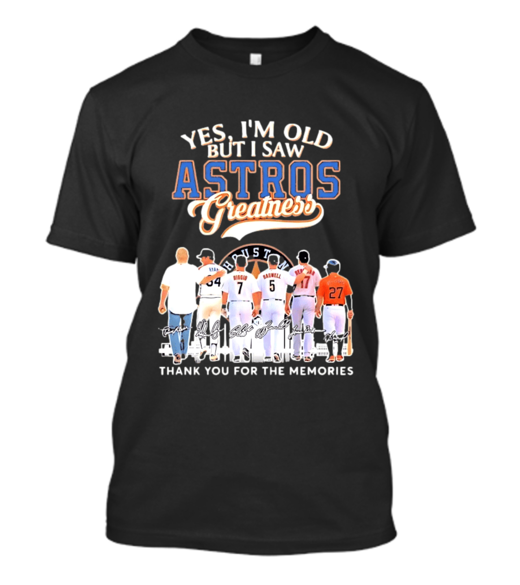 Yes I'm Old But I Saw Astros Greatness Ryan Biggio Bagwell Beltran Thank You For The Memories T-Shirt