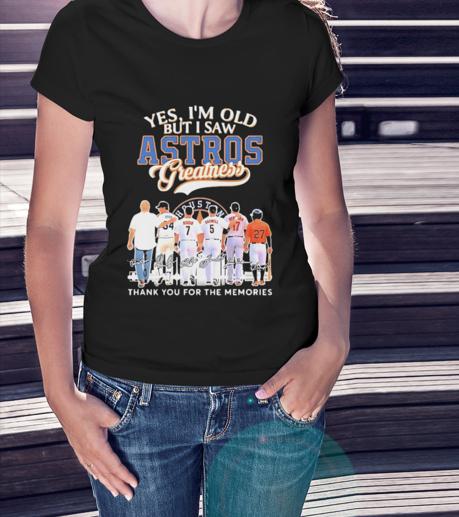 Yes I'm Old But I Saw Astros Greatness Ryan Biggio Bagwell Beltran Thank You For The Memories T-Shirt