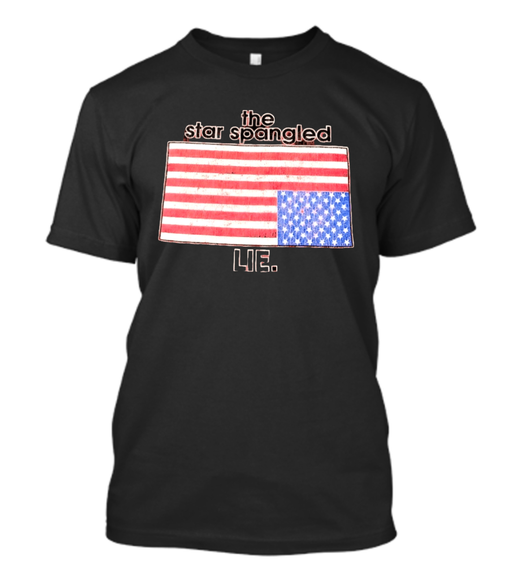 The Star Spangled Lie Upside Down American Flag T-Shirt