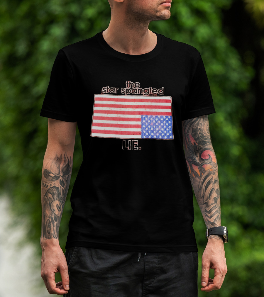 The Star Spangled Lie Upside Down American Flag T-Shirt