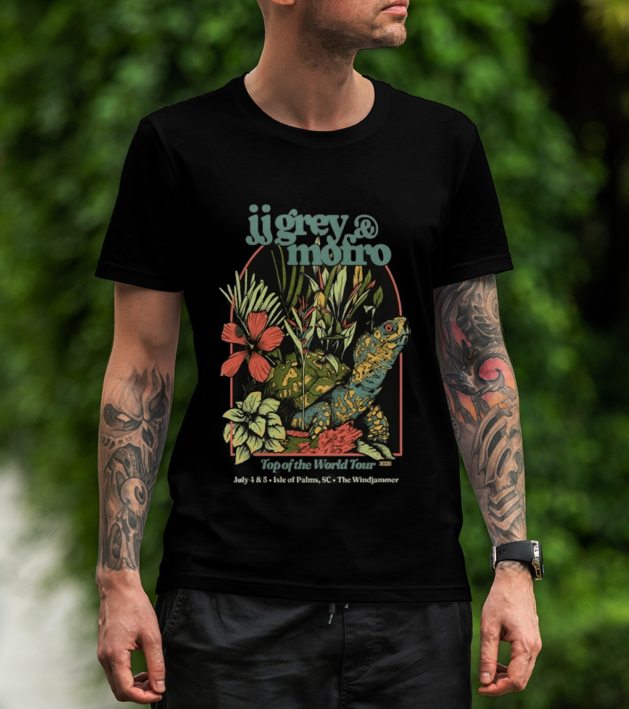 JJ Grey And Mofro July 4 5 2026 Isle Of Palms SC The Windjammer Exotic Flora Tortoise T-Shirt