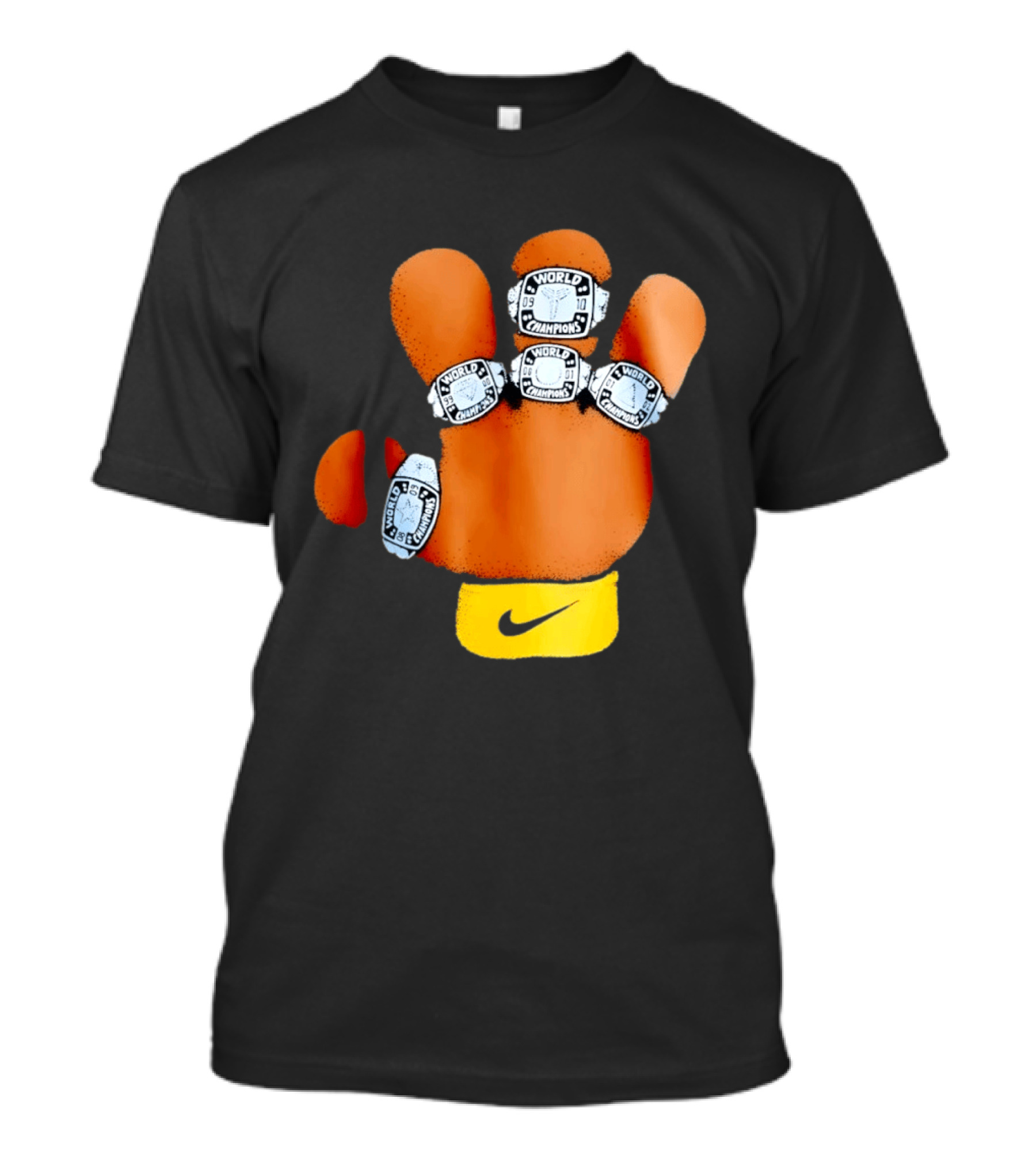 Kobe Bryant 5X World Champions Rings Nike Wristband T-Shirt