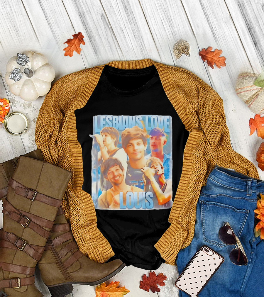Lesbians Love Louis Tomlinson Faces T-Shirt