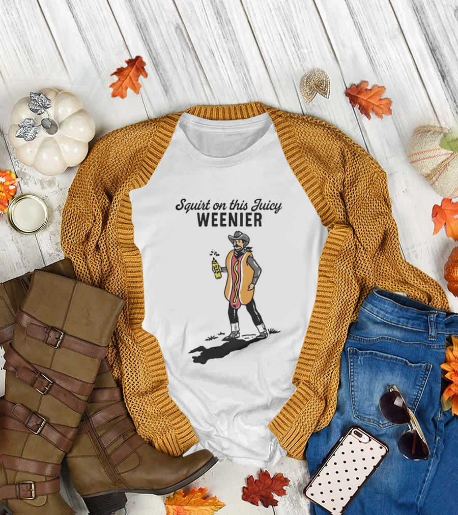 Squirt On This Juicy Weenie Cowboy Hot Dog Costume T-Shirt