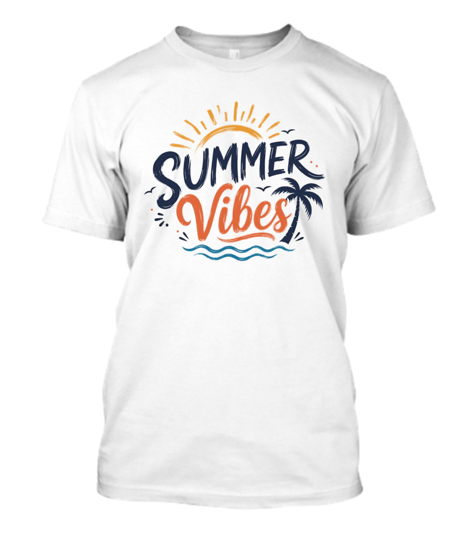 Summer Vibes Sun Palm Beach Waves T-Shirt
