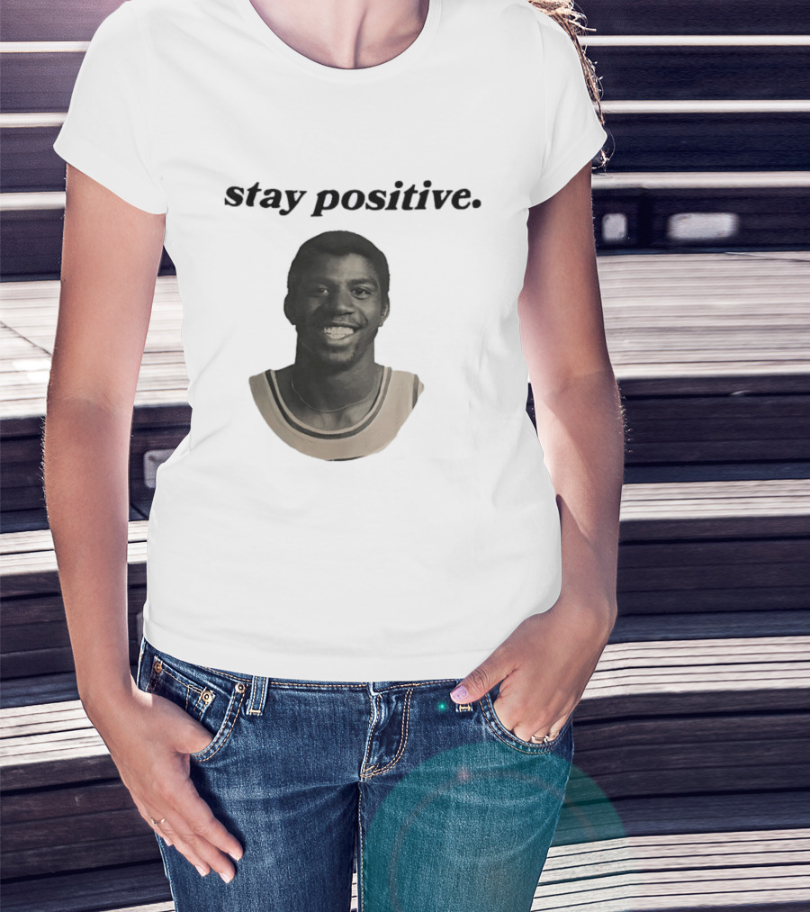 Magic Johnson Stay Positive Los Angeles Lakers T-Shirt