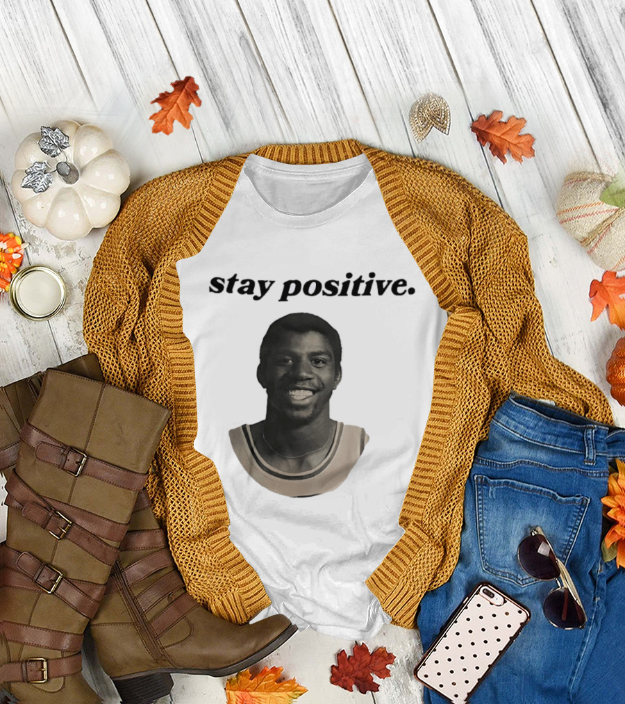 Magic Johnson Stay Positive Los Angeles Lakers T-Shirt