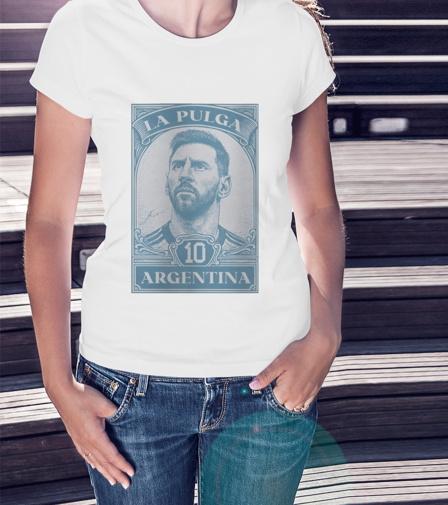 La Pulga Argentina 10 Stamp Messi T-Shirt