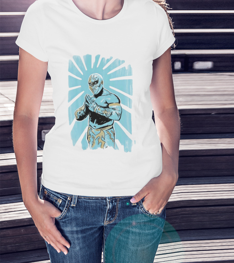 Místico Lucha Libre Wrestler CMLL Wrestling Masked Starburst T-Shirt