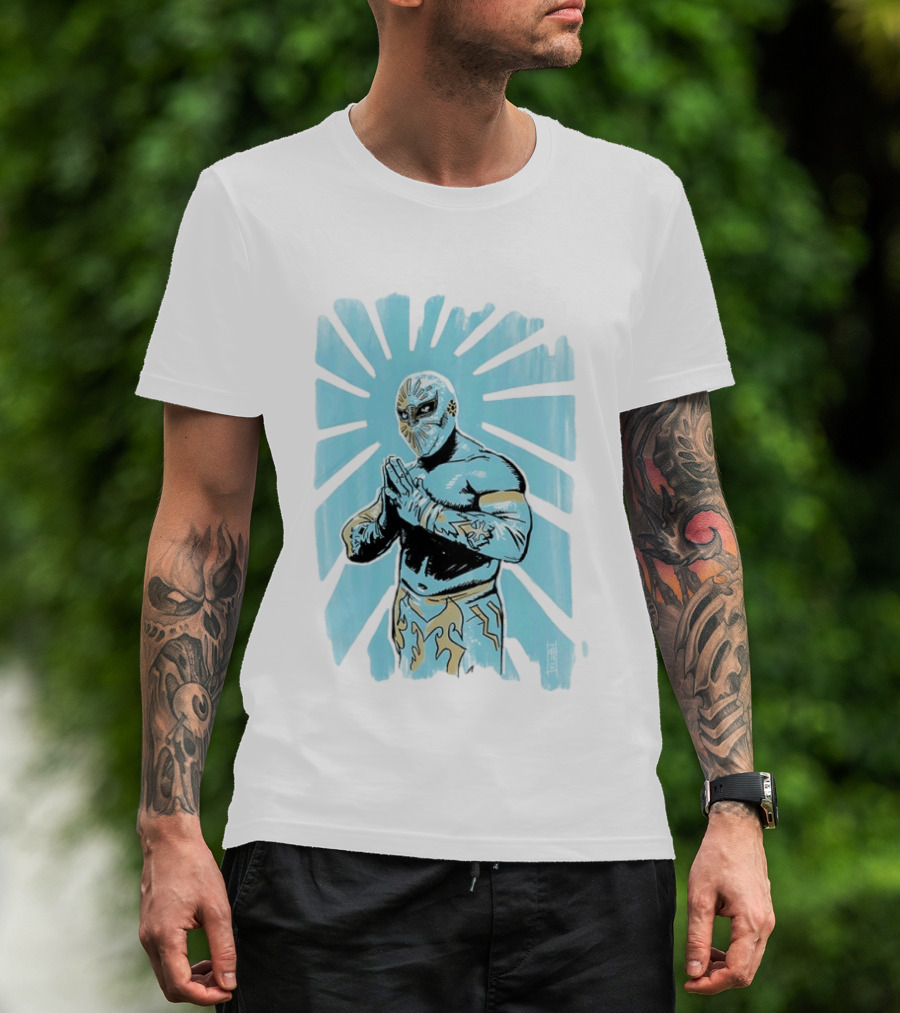 Místico Lucha Libre Wrestler CMLL Wrestling Masked Starburst T-Shirt