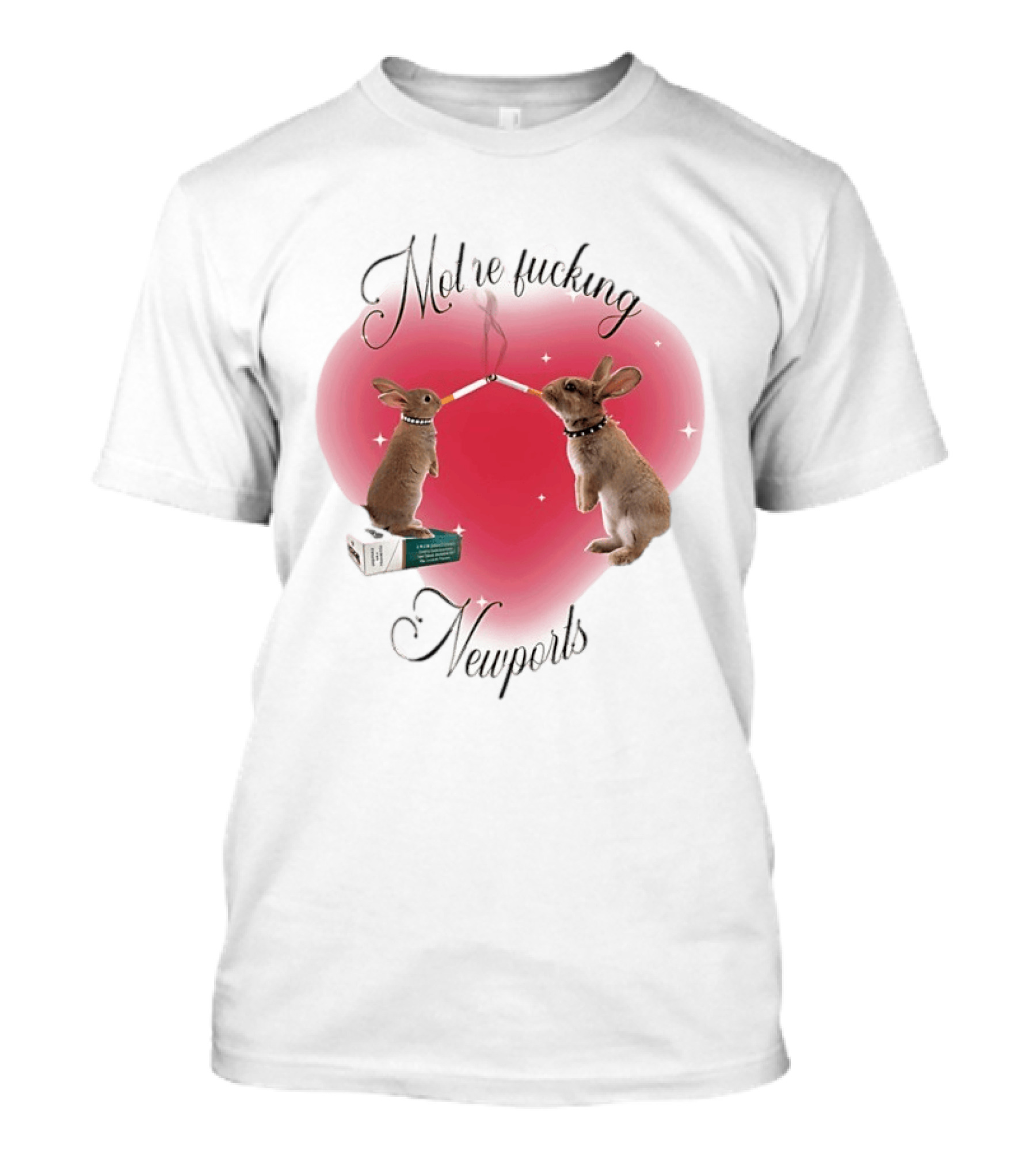 Motherfucking Newports Rabbits Smoking Cigarettes T-Shirt