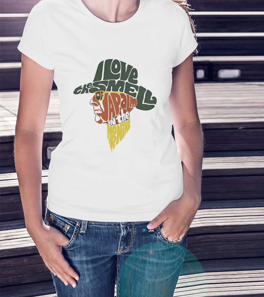 I Love The Smell Of Napalm In The Morning Cowboy Head Shape T-Shirt
