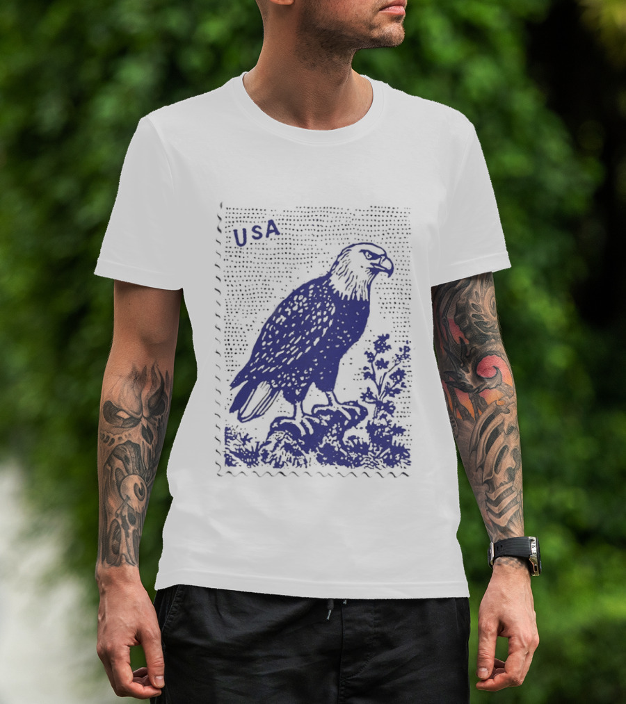 USA Bald Eagle Stamp Patriotic T-Shirt