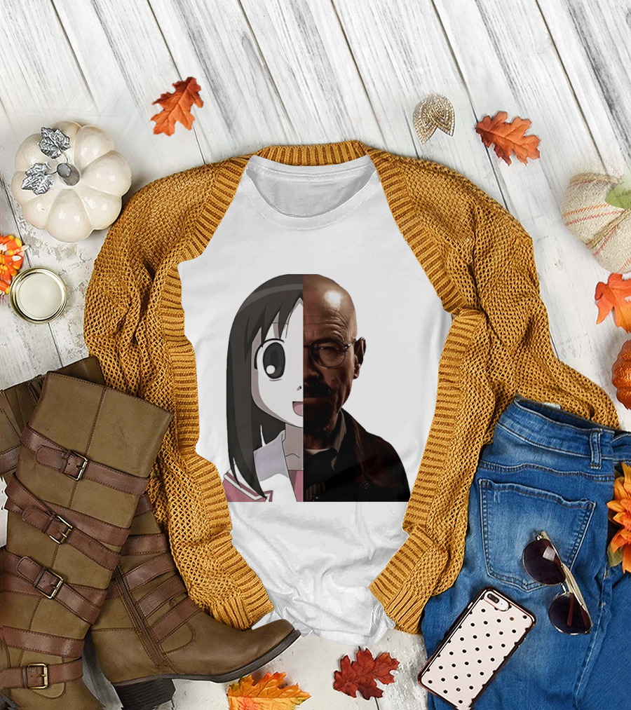 Walter White and Ayumu Kasuga Half Face Combo T-Shirt