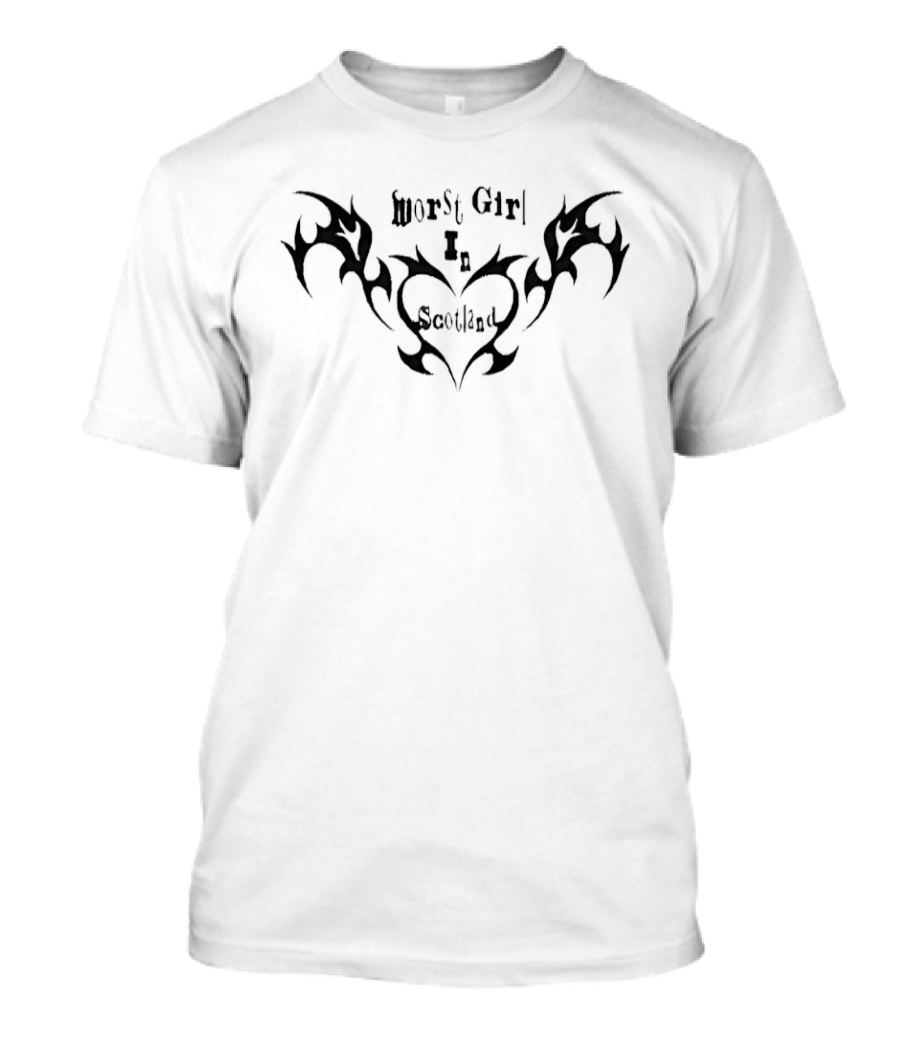 Worst Girl In Scotland Edgy Heart Tribal Tattoo T-Shirt