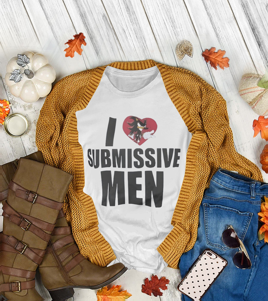I Love Submissive Men Shadow the Hedgehog Heart T-Shirt