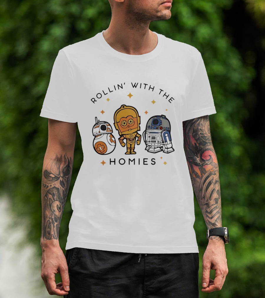 BB 8 C 3PO R2 D2 Rollin' With The Homies T-Shirt
