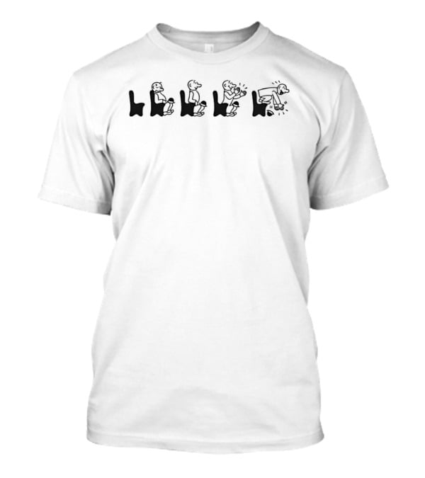 Man Reading On Toilet Evolution Comic Strip T-Shirt