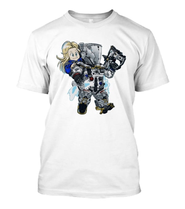 Android 18 Chibi And Titanfall Pilot Fusion Dragon Ball Z T-Shirt