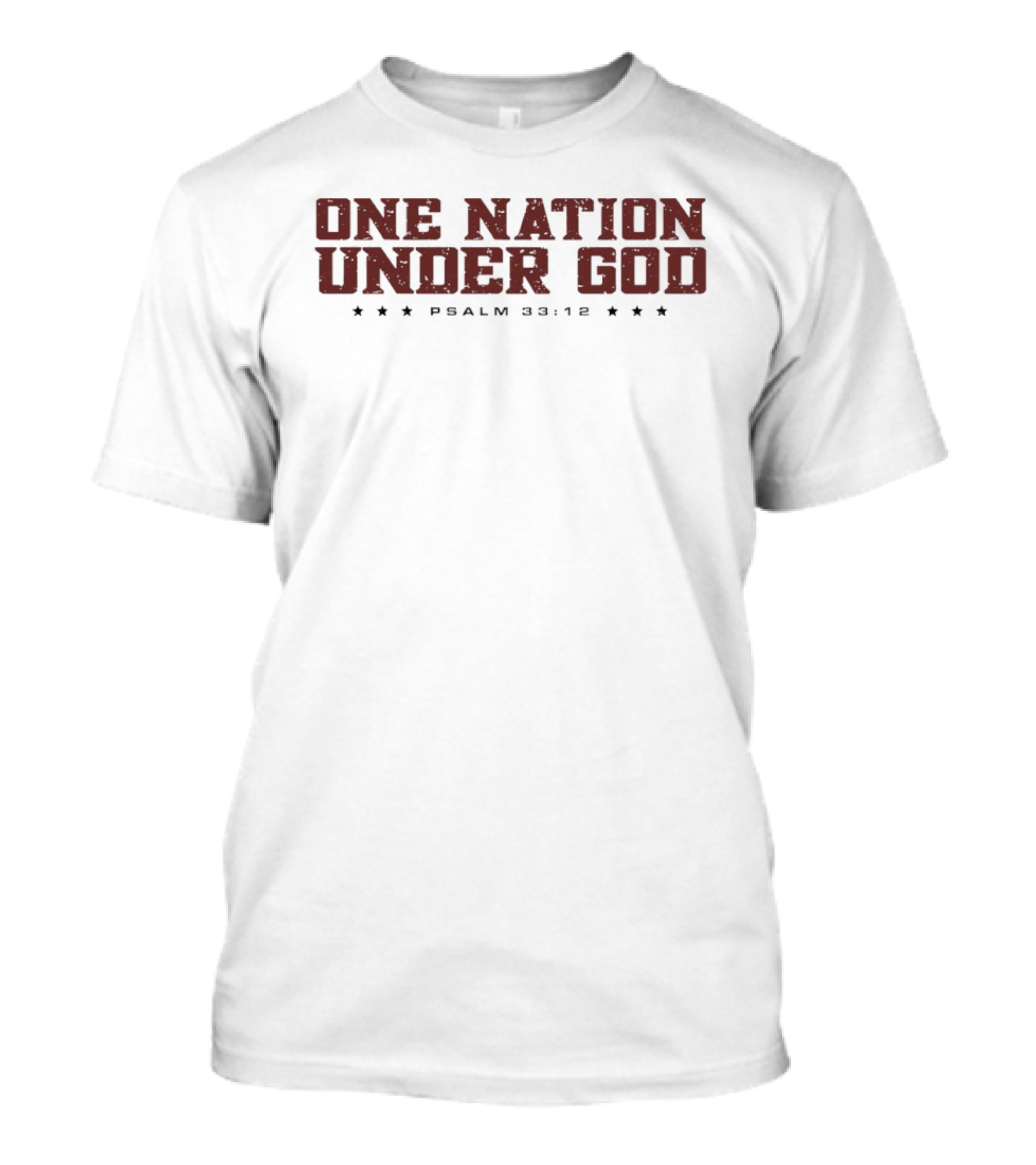 One Nation Under God Psalm 33 12 Patriotic Stars T-Shirt
