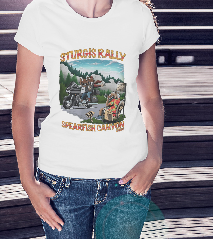 Sturgis Rally 2020 Squirrels Riding Motorcycle Spearfish Canyon T-Shirt