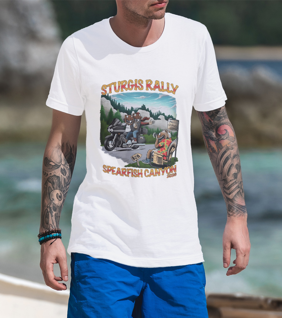 Sturgis Rally 2020 Squirrels Riding Motorcycle Spearfish Canyon T-Shirt