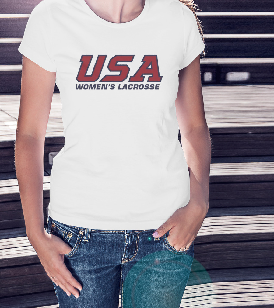 USA Women's Lacrosse Team Red Blue T-Shirt