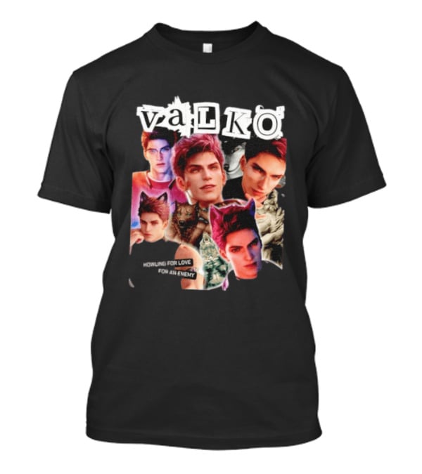 Valko Howling For Love For An Enemy Collage Wild Wolf Aesthetic T-Shirt