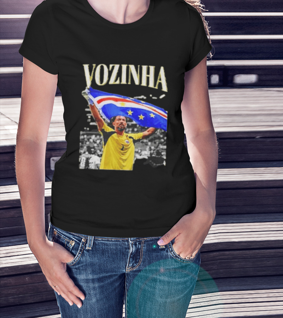 Vozinha Cape Verde Flag Celebration Football Team Player T-Shirt