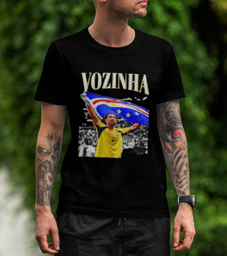 Vozinha Cape Verde Flag Celebration Football Team Player T-Shirt