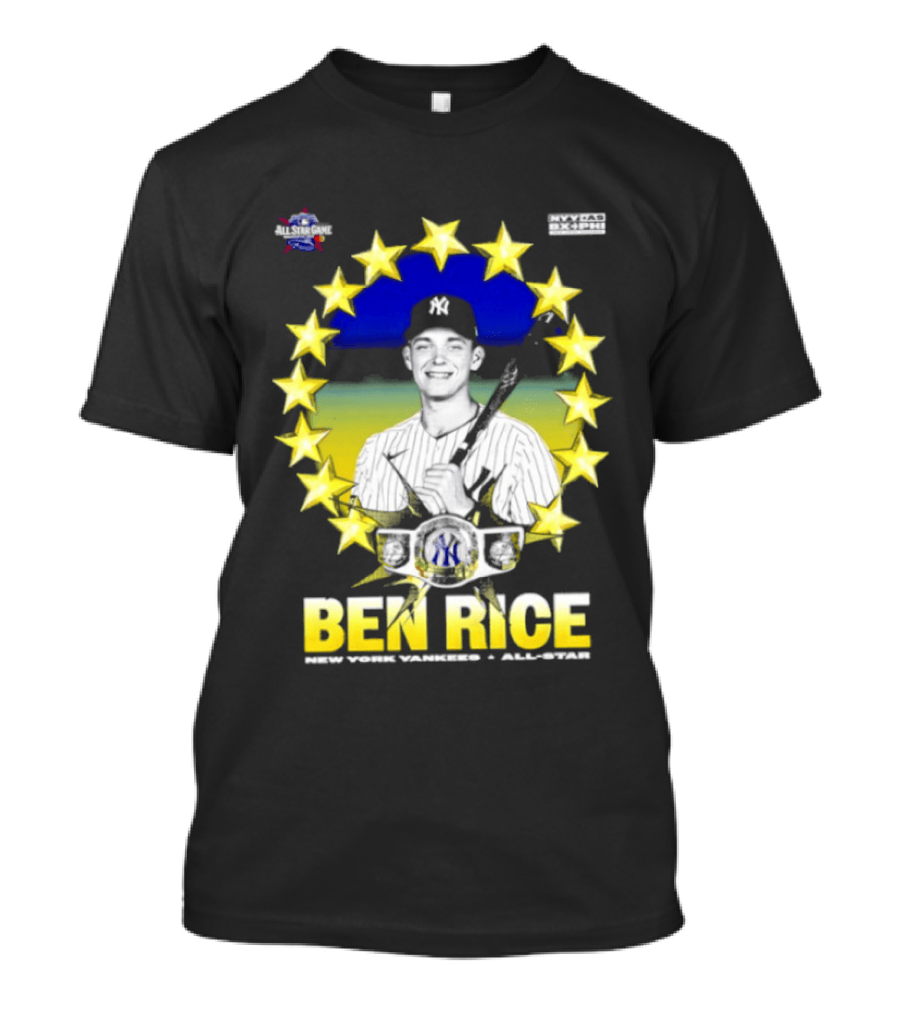 Ben Rice New York Yankees All Star Baseball Player MLB Stars T-Shirt
