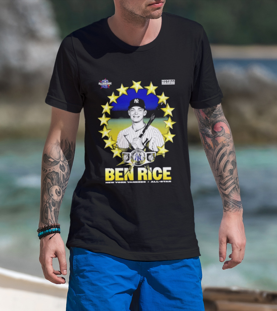 Ben Rice New York Yankees All Star Baseball Player MLB Stars T-Shirt