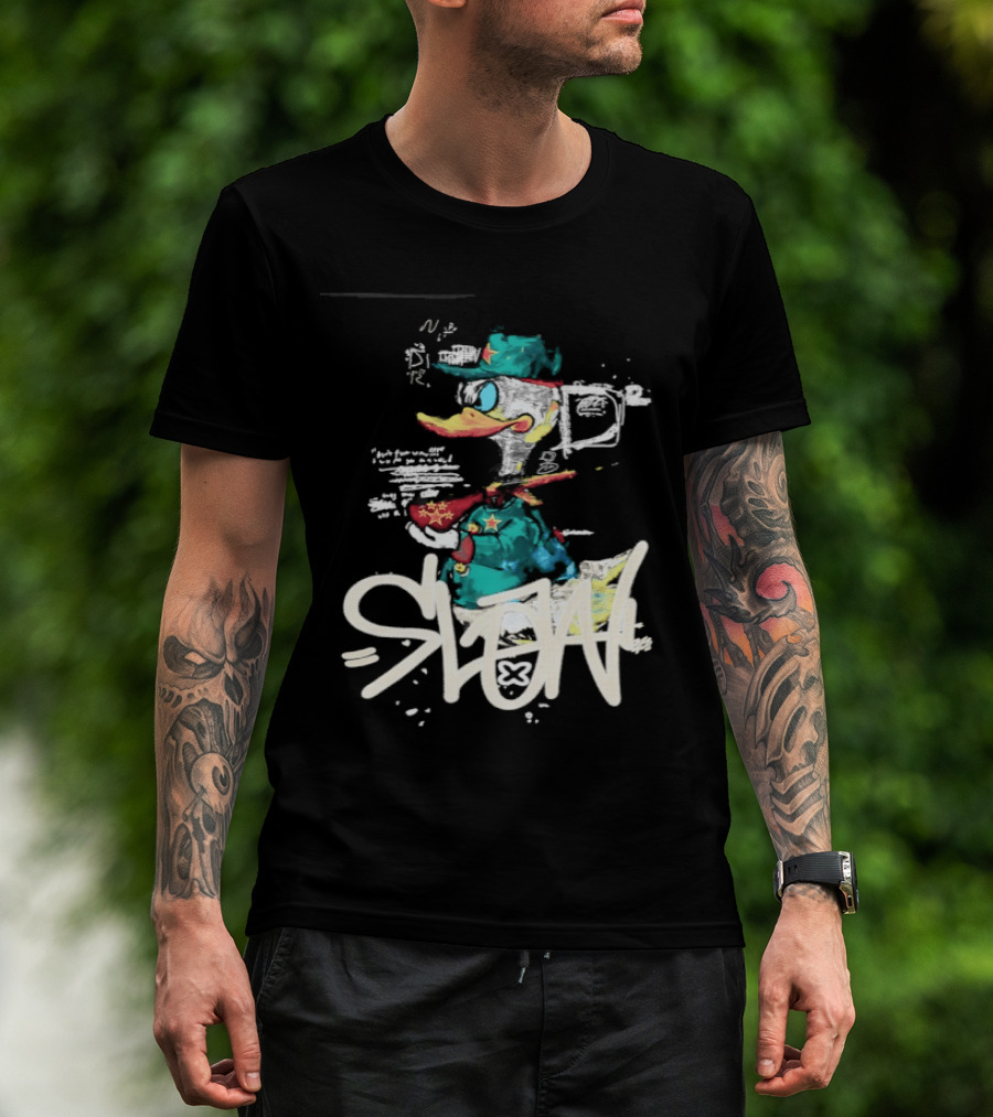 Donald Duck Soldier Streetwear DR D2 Fashion T-Shirt