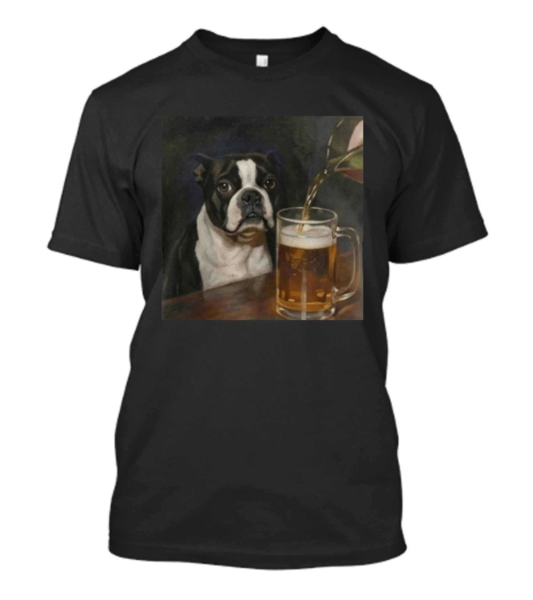 Boston Terrier Drinking Beer T-Shirt