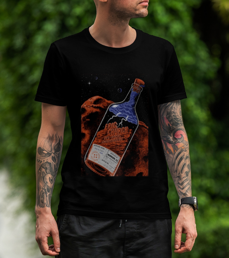 Eric Church Red Rocks Amphitheatre July 8 2026 Morrison CO Bottle T-Shirt