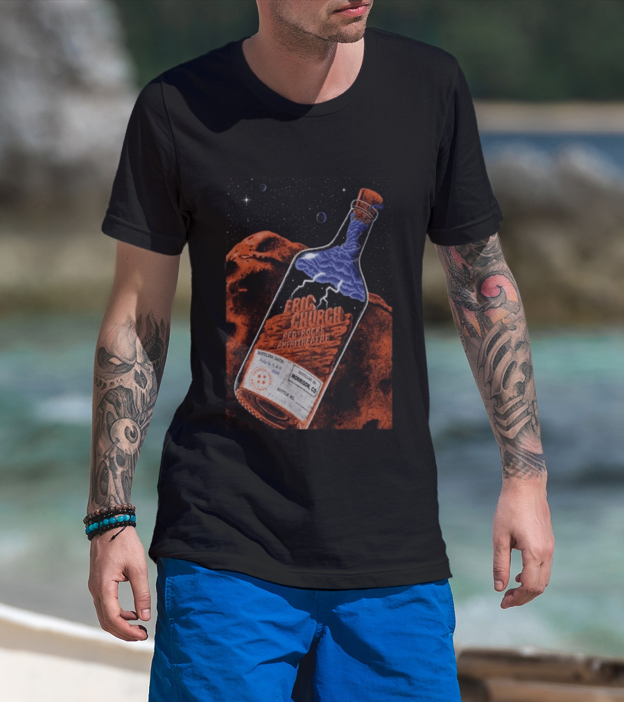Eric Church Red Rocks Amphitheatre July 8 2026 Morrison CO Bottle T-Shirt
